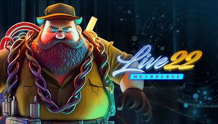 Live22 slots banner for exciting and colorful slot gameplay